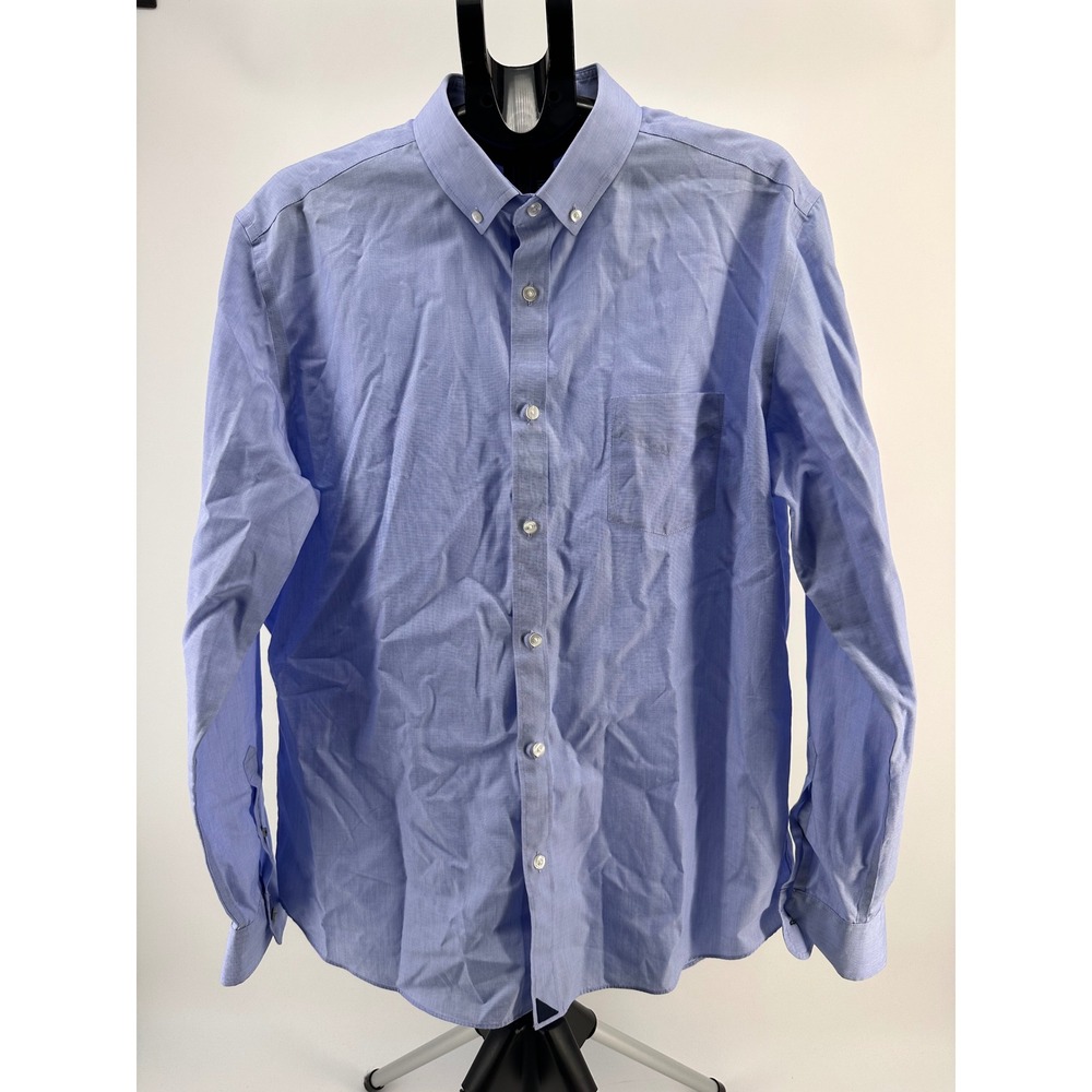 UNTUCKit Hillside Select Slim Fit Blue Wrinkle Free Mens Shirt XXL